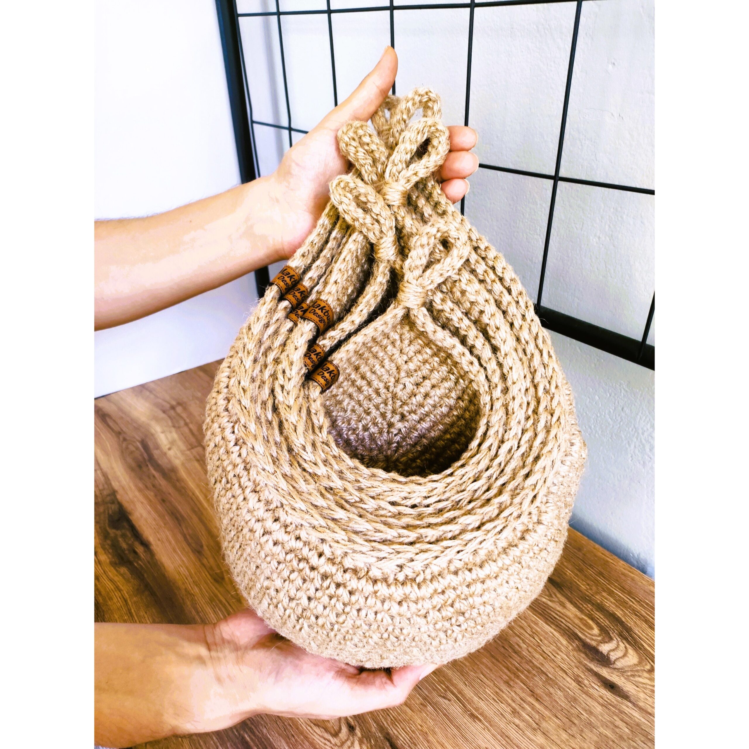 Handmade Jute Wall Hanging Basket – Rustic Farmhouse Storage – Kitchen & Bathroom Organizer - Image 9