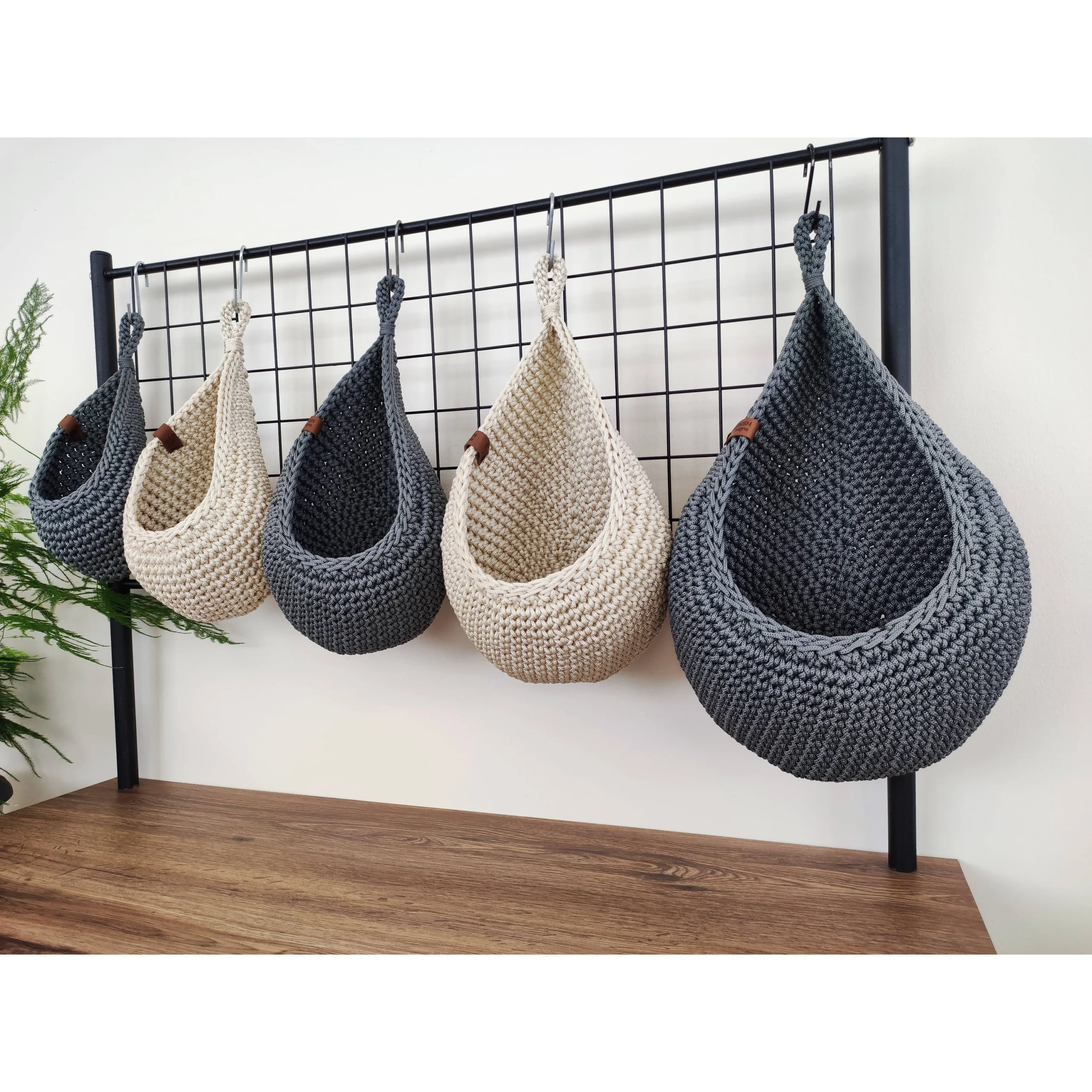 Wall Hanging Basket: Rustic Kitchen Storage - Image 3