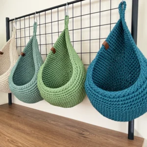 Wall Hanging Basket: Rustic Kitchen Storage, Laundry Organizer